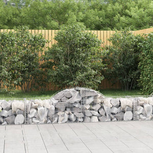 vidaXL Gabions with Arch 9 pcs 200x50x40/60 cm Galvanized Iron