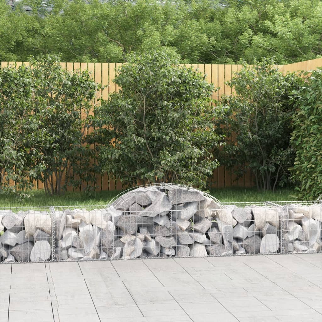 vidaXL Gabions with Arch 9 pcs 200x50x40/60 cm Galvanized Iron
