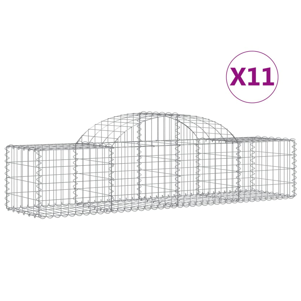 vidaXL Gabions with Arch 11 pcs. 200x50x40/60 cm Galvanized Iron