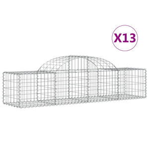vidaXL Gabions with Arch 13 pcs. 200x50x40/60 cm Galvanized Iron