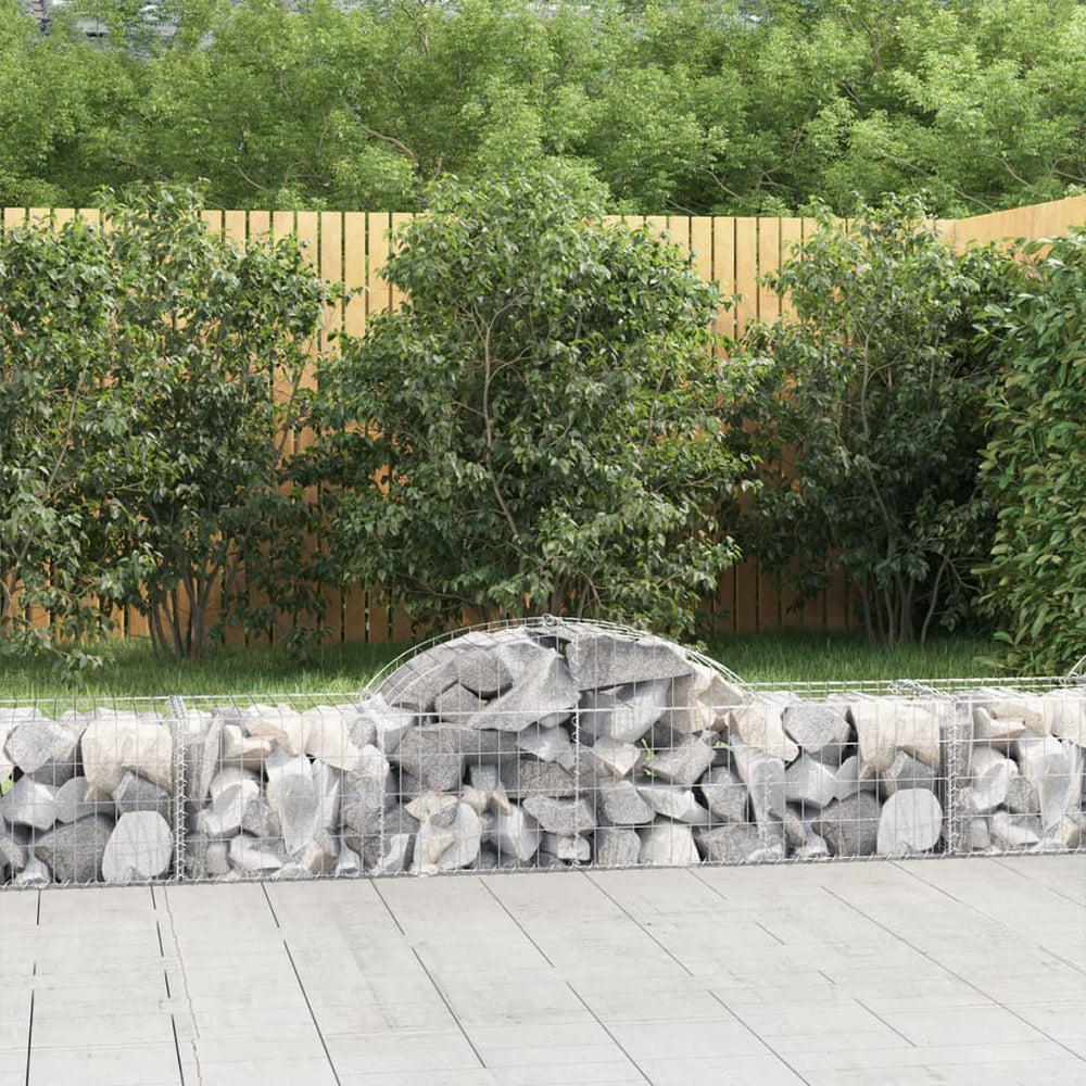 vidaXL Gabions with Arch Top 14 pcs. 200x50x40/60 cm Galvanized Iron