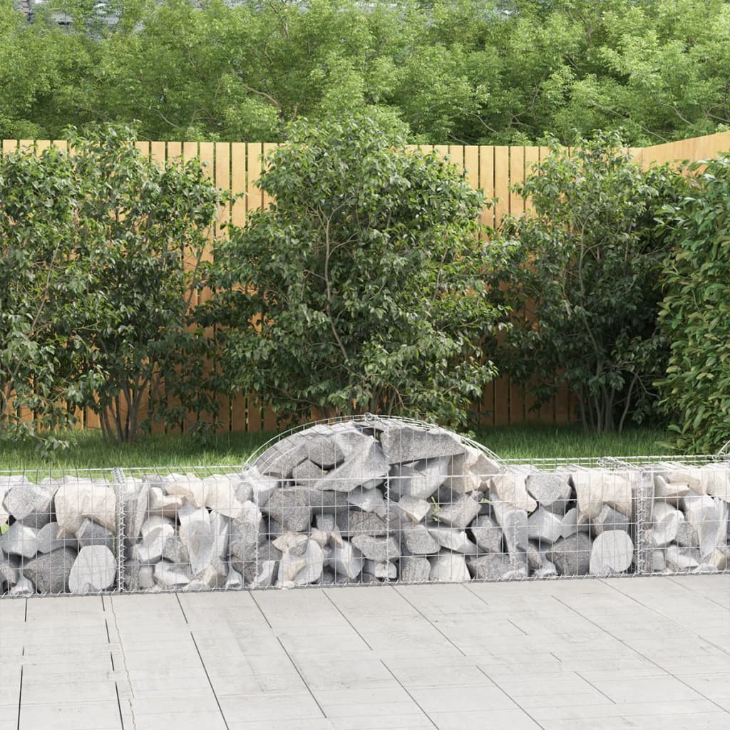 vidaXL Gabions with Arch Top 14 pcs. 200x50x40/60 cm Galvanized Iron