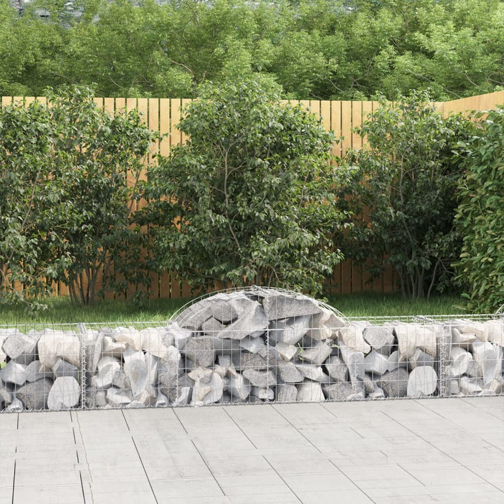 vidaXL Gabion Baskets with High Arch 18 pcs. 200x50x40/60 cm Galvanized Iron