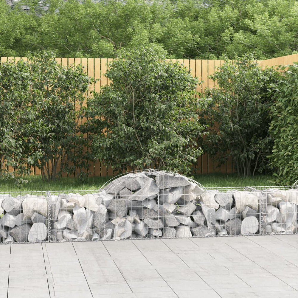 vidaXL Gabion Baskets with High Arch 20 pcs. 200x50x40/60 cm Galvanized Iron