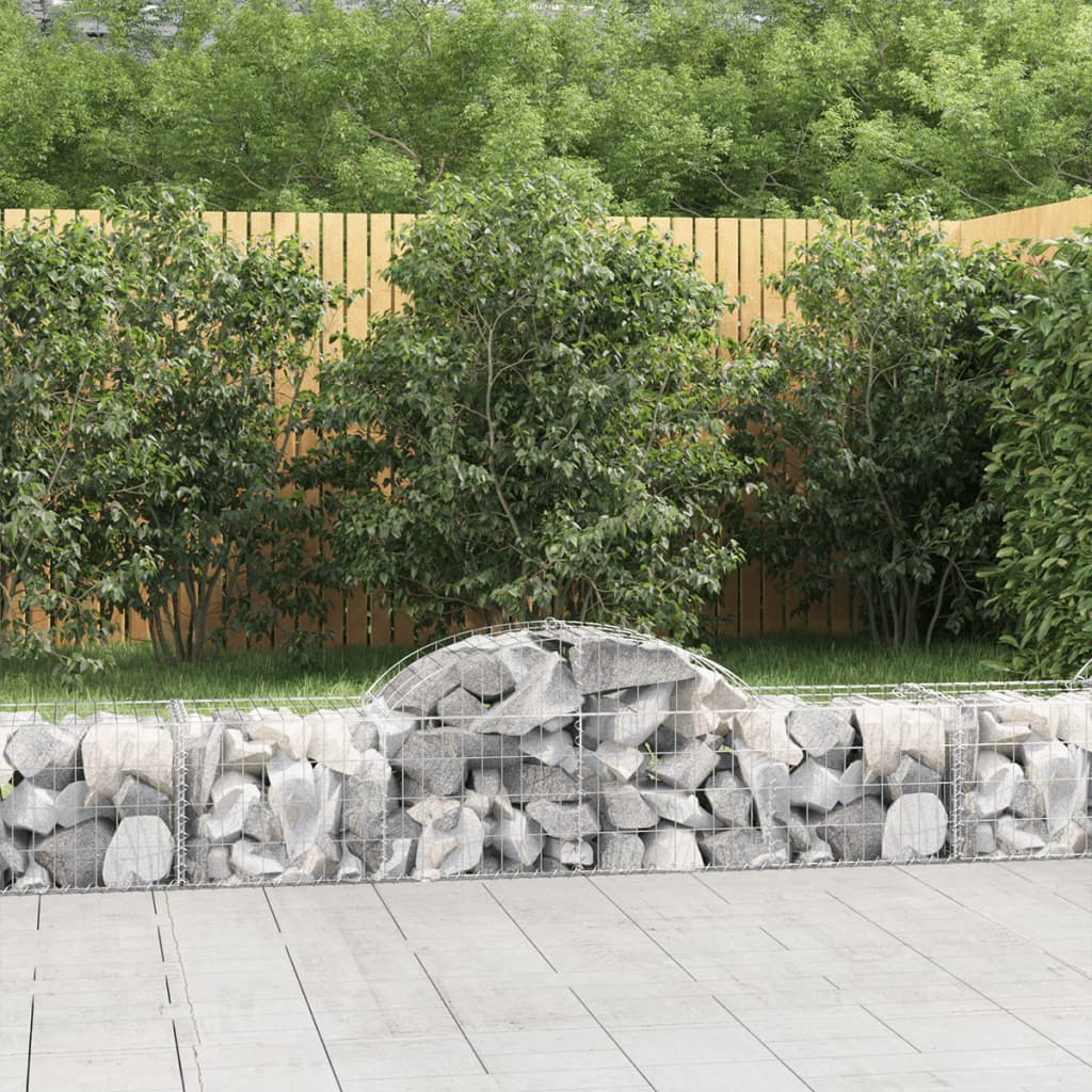 vidaXL Gabion Baskets with High Arch 20 pcs. 200x50x40/60 cm Galvanized Iron