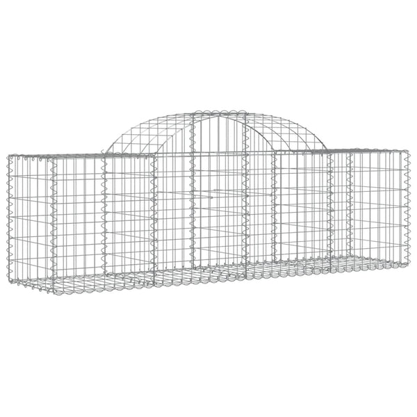 vidaXL Gabions with Arch Top 2 pcs. 200x50x60/80 cm Galvanized Iron