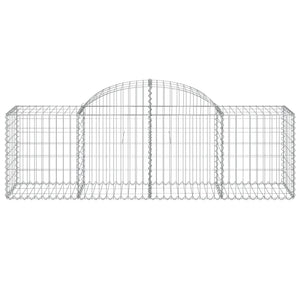 vidaXL Gabions with Arch Top 2 pcs. 200x50x60/80 cm Galvanized Iron