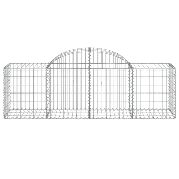 vidaXL Gabions with Arch Top 2 pcs. 200x50x60/80 cm Galvanized Iron