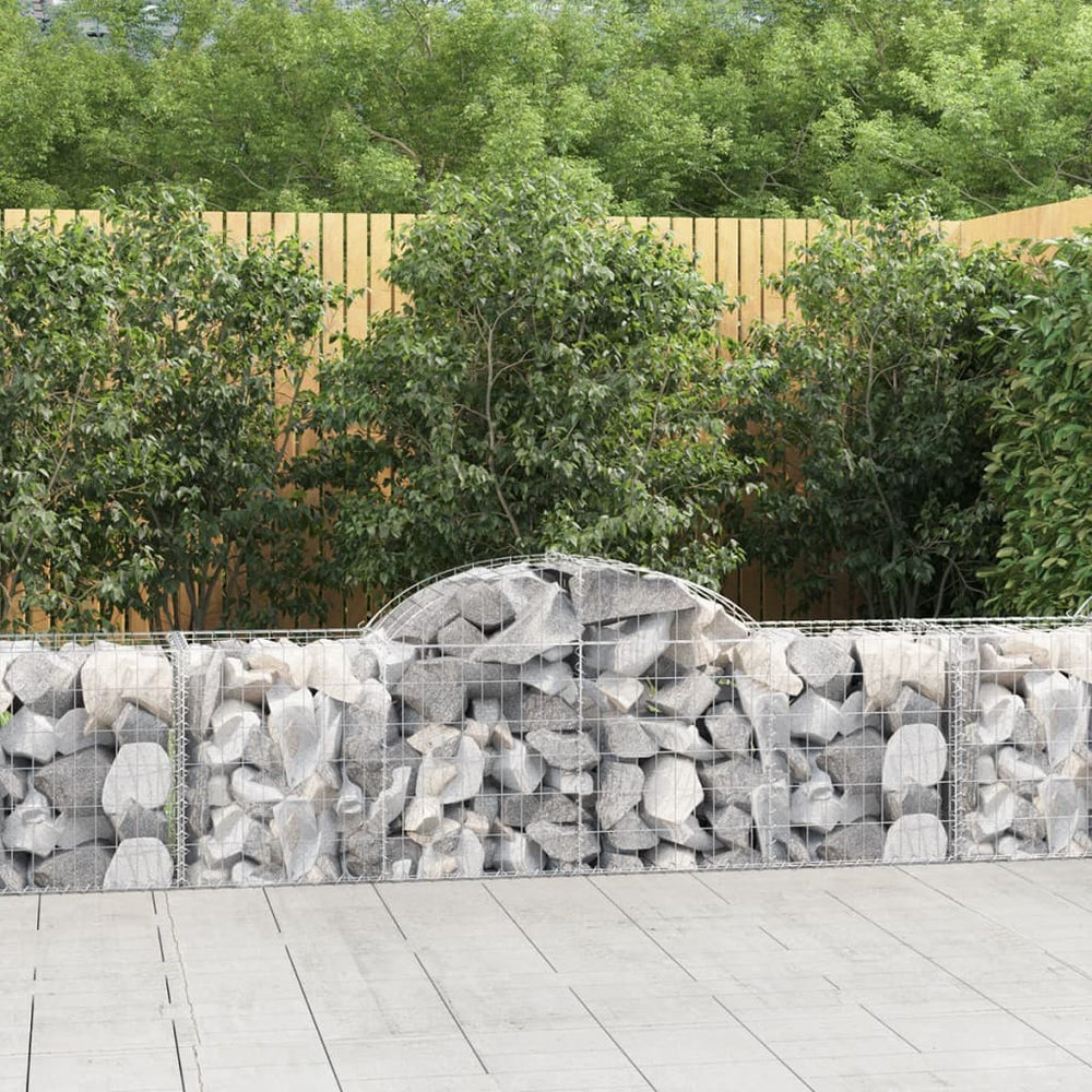 vidaXL Gabions with Arch Top 2 pcs. 200x50x60/80 cm Galvanized Iron