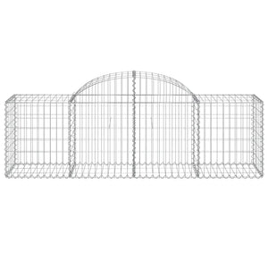 Gabionen mit Hochbogen 12 Stk. 200x50x60/80 cm Verzinktes Eisen