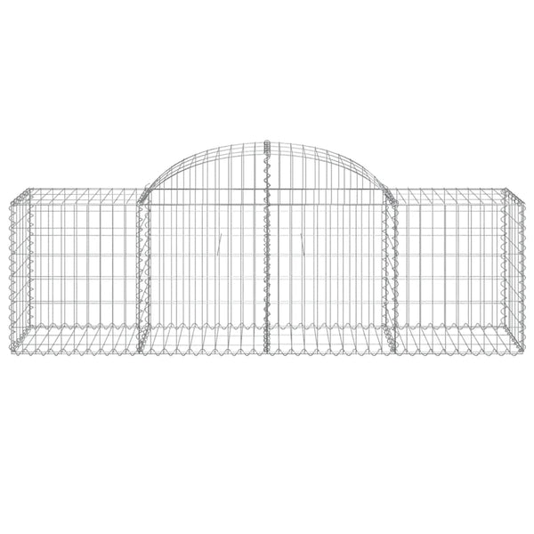Gabionen mit Hochbogen 12 Stk. 200x50x60/80 cm Verzinktes Eisen