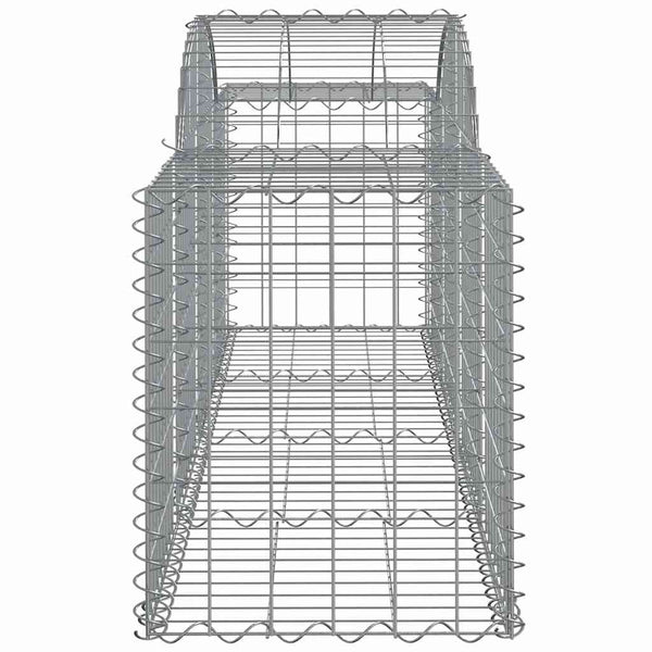 Gabionen mit Hochbogen 12 Stk. 200x50x60/80 cm Verzinktes Eisen