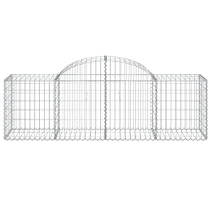 Gabionen mit Hochbogen 18 Stk. 200x50x60/80 cm Verzinktes Eisen