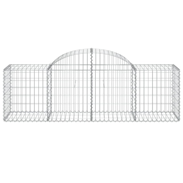 Gabionen mit Hochbogen 18 Stk. 200x50x60/80 cm Verzinktes Eisen