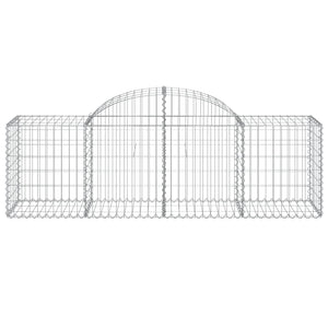 Gabionen mit Hochbogen 25 Stk. 200x50x60/80 cm Verzinktes Eisen