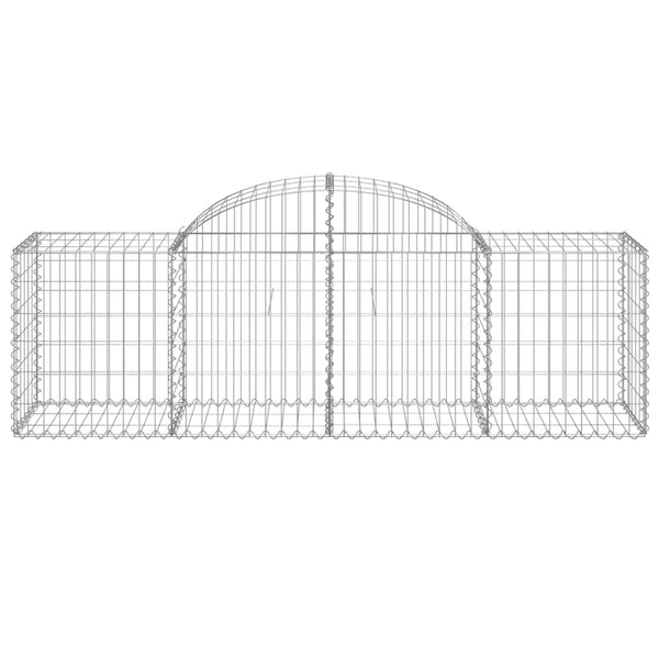 Gabionen mit Hochbogen 25 Stk. 200x50x60/80 cm Verzinktes Eisen
