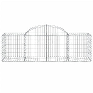 Gabionen mit Hochbogen 40 Stk. 200x50x60/80 cm Verzinktes Eisen