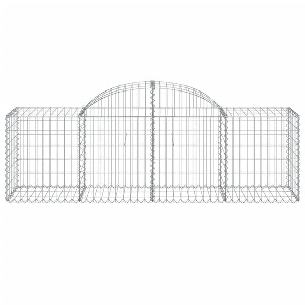 Gabionen mit Hochbogen 40 Stk. 200x50x60/80 cm Verzinktes Eisen