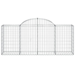 Gabionen mit Hochbogen 3 Stk. 200x50x80/100 cm Verzinktes Eisen