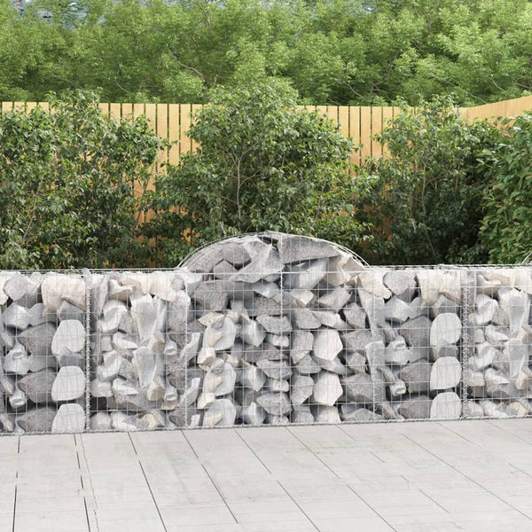 Gabionen mit Hochbogen 3 Stk. 200x50x80/100 cm Verzinktes Eisen