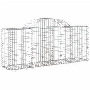 Gabionen mit Hochbogen 4 Stk. 200x50x80/100 cm Verzinktes Eisen