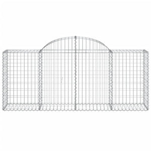 Gabionen mit Hochbogen 4 Stk. 200x50x80/100 cm Verzinktes Eisen