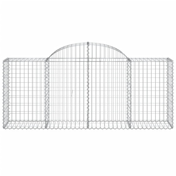 Gabionen mit Hochbogen 4 Stk. 200x50x80/100 cm Verzinktes Eisen