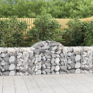 Gabionen mit Hochbogen 4 Stk. 200x50x80/100 cm Verzinktes Eisen