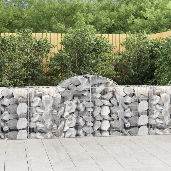 Gabionen mit Hochbogen 4 Stk. 200x50x80/100 cm Verzinktes Eisen