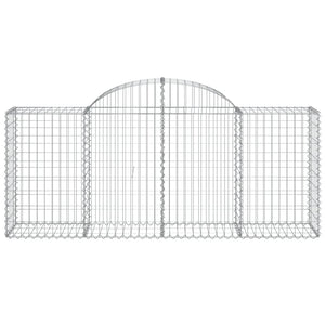 Gabionen mit Hochbogen 5 Stk. 200x50x80/100 cm Verzinktes Eisen