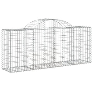 Gabionen mit Hochbogen 8 Stk. 200x50x80/100 cm Verzinktes Eisen