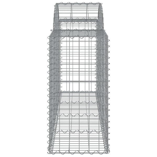Gabionen mit Hochbogen 10 Stk. 200x50x80/100cm Verzinktes Eisen
