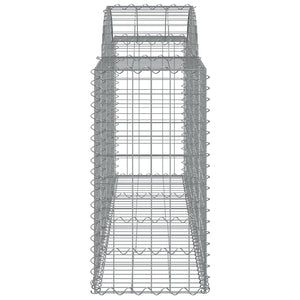 Gabionen mit Hochbogen 12 Stk. 200x50x80/100cm Verzinktes Eisen