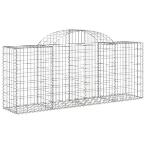 Gabionen mit Hochbogen 13 Stk. 200x50x80/100cm Verzinktes Eisen