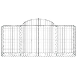 Gabionen mit Hochbogen 13 Stk. 200x50x80/100cm Verzinktes Eisen