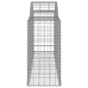 Gabionen mit Hochbogen 14 Stk. 200x50x80/100cm Verzinktes Eisen