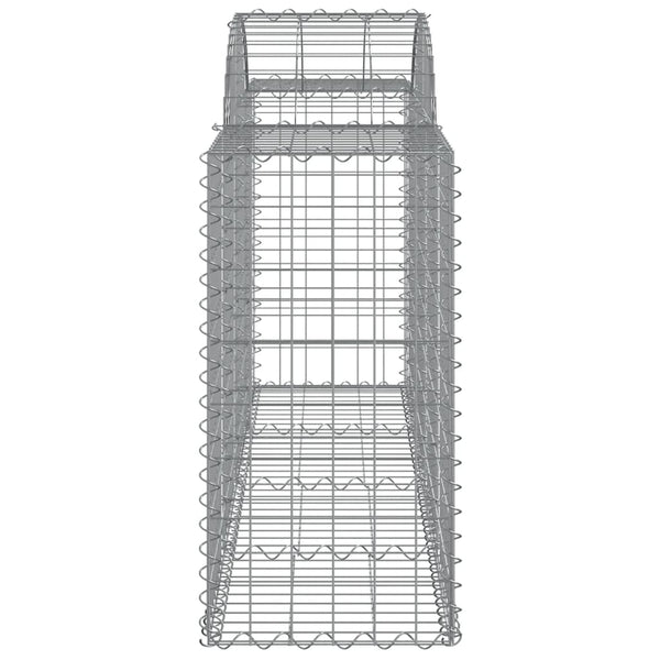 Gabionen mit Hochbogen 14 Stk. 200x50x80/100cm Verzinktes Eisen