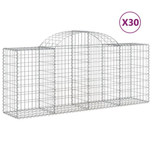 vidaXL Gabions with Arch 30 pcs. 200x50x80/100cm Galvanized Iron