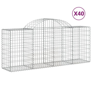 vidaXL Gabions with Arch 40 pcs. 200x50x80/100cm Galvanized Iron