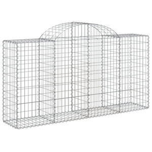 vidaXL Gabions with Arch 7 pcs. 200x50x100/120cm Galvanized Iron