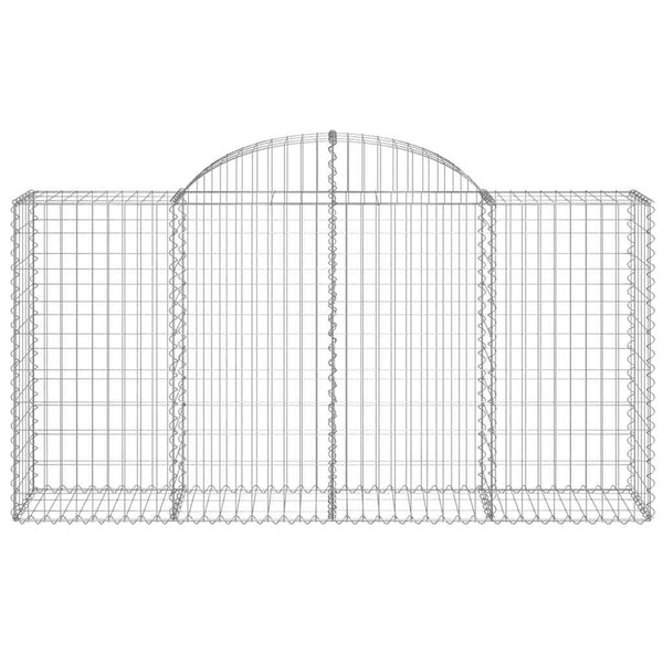 vidaXL Gabion Baskets with High Arch 8 pcs. 200x50x100/120cm Galvanized Iron