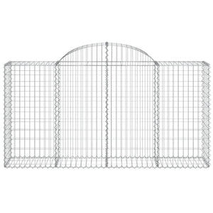 vidaXL Gabions with Arch Top 11 pcs 200x50x100/120cm Galvanized Iron