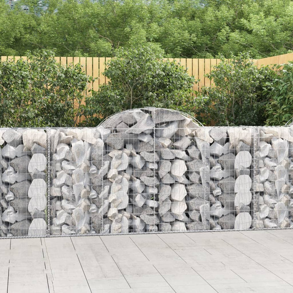 vidaXL Gabions with Arch Top 11 pcs 200x50x100/120cm Galvanized Iron