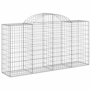 vidaXL Gabion Baskets with High Arch 18 pcs 200x50x100/120cm Galvanized Iron