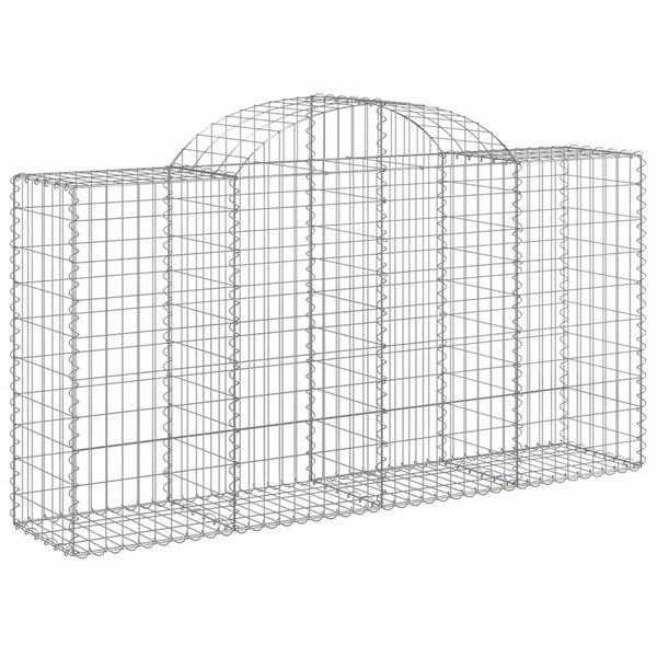 vidaXL Gabion Baskets with High Arch 18 pcs 200x50x100/120cm Galvanized Iron
