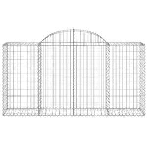 vidaXL Gabion Baskets with High Arch 18 pcs 200x50x100/120cm Galvanized Iron