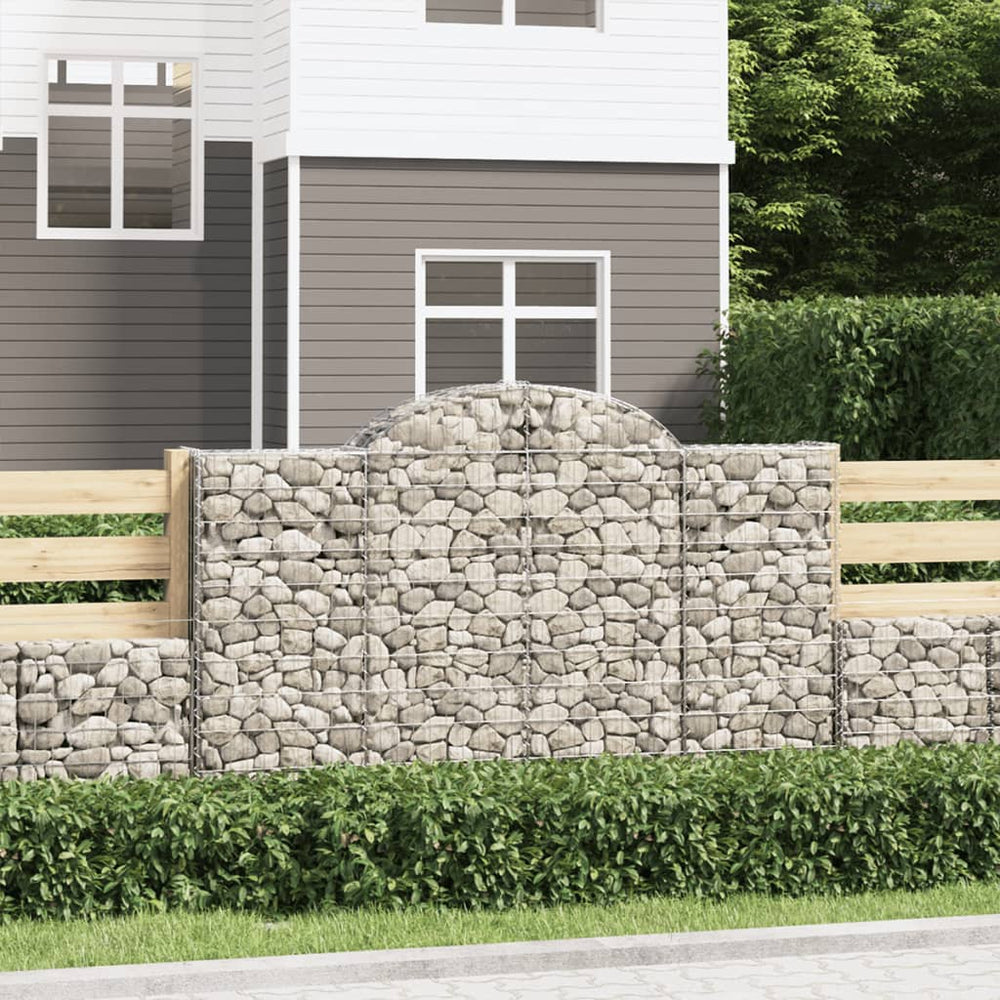 vidaXL Gabions with High Arch 5 pcs. 200x50x120/140cm Galvanized Iron