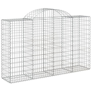vidaXL Gabions with Arch Top 11 pcs. 200x50x120/140cm Galvanized Iron
