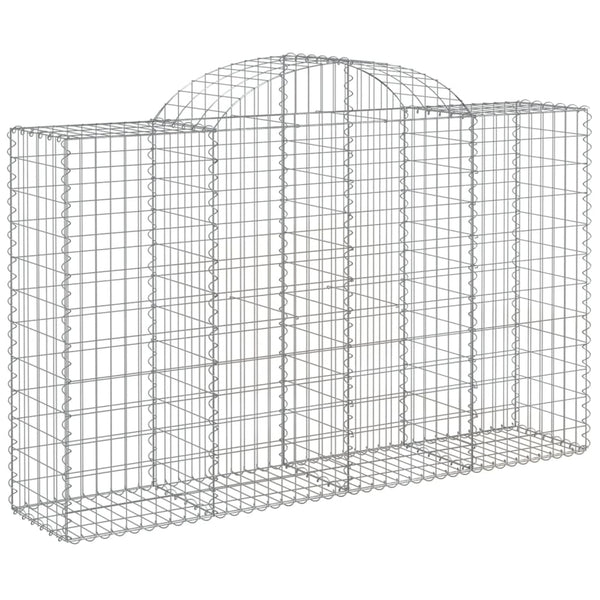 vidaXL Gabions with Arch Top 11 pcs. 200x50x120/140cm Galvanized Iron