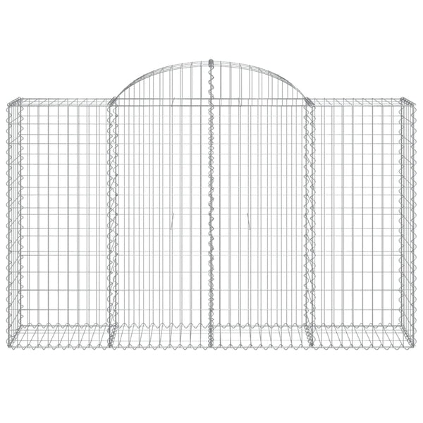 vidaXL Gabions with Arch Top 11 pcs. 200x50x120/140cm Galvanized Iron